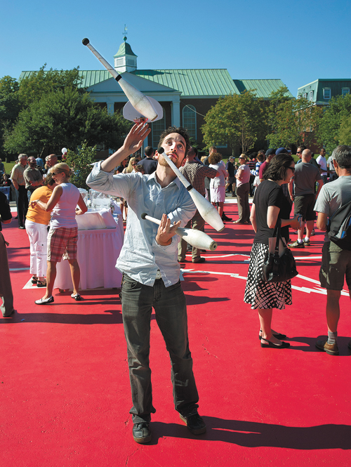 James Burke entertains the crowd at the 2012 annual employee barbecue.