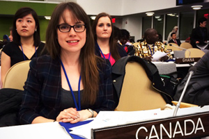 Brittany Tibbo spent several days recently as an advisor to the Canadian delegation at a United Nations summit.