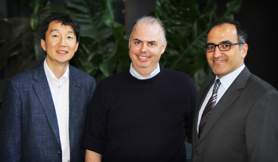 From left: Drs. Chansoo Park, Gordon Cooke and Majid Eghbali-Zarch have won 2015 Dean’s Strategic Research Awards.