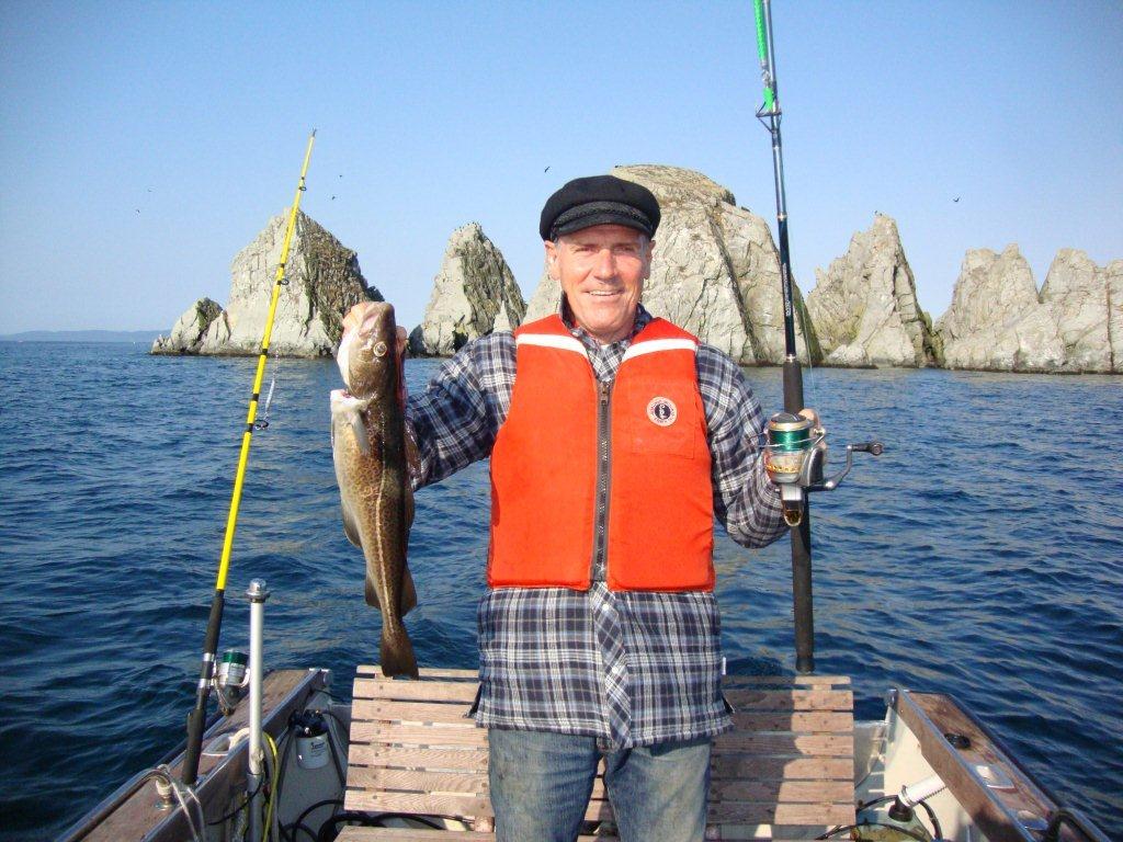 Alumnus Jerry Byrne on the waters off Trinity Bay South.