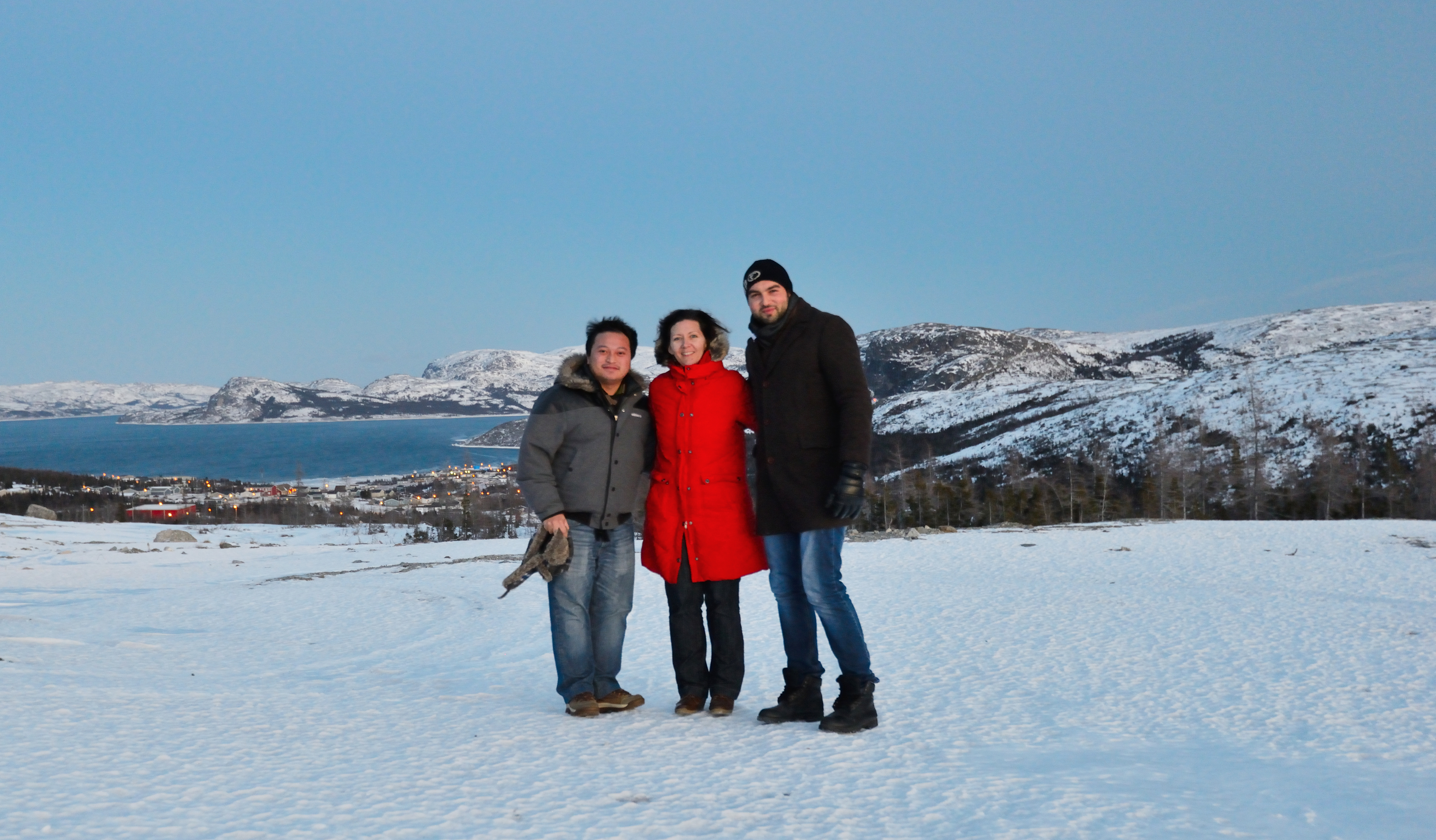 Mr. Kusama, Ms. Pilgrim and Mr. Kasmi in Nain