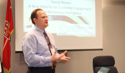 Prof. Lyle Wetsch was one of three members of Memorial's business faculty to present research to the business community at Engaging Ideas.