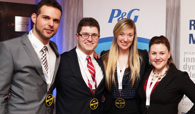 From left, MBA students Daan Goossens, David Winsor, Amy Fisher and Janine Brophy won the inaugural P&G Cup.